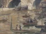 Denis George Knowland, Boating on the Seine, oil