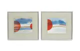 Druie Bowett, Red Shape No.1, watercolour