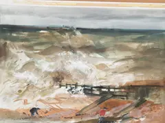 Frank Joseph Archer, Beachcombers, watercolour