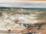 Frank Joseph Archer, Beachcombers, watercolour