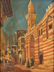 Nicola Forcella, Orientalist Scene, oil on panel