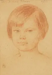 Charles Geoffroy-Dechaume, Portrait of Jemima Pitman as a Young Girl, pastel on paper