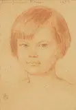Charles Geoffroy-Dechaume, Portrait of Jemima Pitman as a Young Girl, pastel on paper