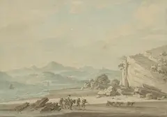 Thomas Sunderland, Ulverston Sands, pen and ink wash