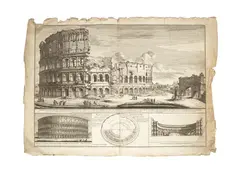 Alessandro Specchi, Pianta dell' Anfiteatro divisa nelli suoi Quattro Piani [Colosseum), engraving