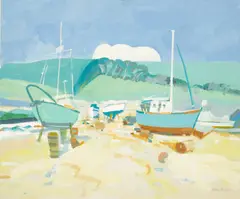 Tom Robb, The Boatyard, oil on board