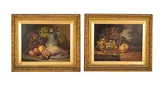 Charles Thomas Bale, Still Life of Grapes and Fruit with a Ginger Jar, oil on canvas