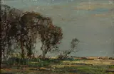 Kershaw Schofield, Trees, oil on board