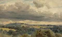 Robert Gallon, Clouds over Low Crag, Deep Dale Barnard Castle, 9th August 1883, oil on board