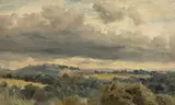 Robert Gallon, Clouds over Low Crag, Deep Dale Barnard Castle, 9th August 1883, oil on board