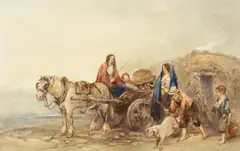 George Bryant Campion, Off to Market, watercolour