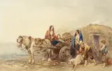 George Bryant Campion, Off to Market, watercolour