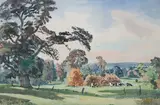 Cedric J. Kennedy, Adlestrop Park, watercolour