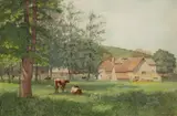 James Thomas Watts, Streatley Mill, watercolour