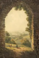 James Bourne, View of Lostwithiel and the River Fowey, watercolour