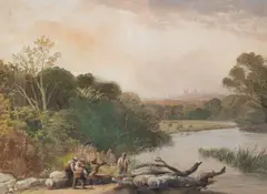 John Gendall, View of Exeter from the River, watercolour