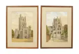 James Lawson Stewart, Two Views of Ely Cathedral, from the North West and the South Transept, watercolours