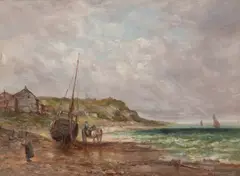 Alfred Pollentine, Coastal Scene, oil on canvas