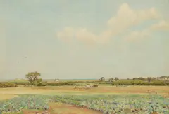 Alfred Parsons, Turnip Field near Littlehampton, watercolour, 35 x 51cm