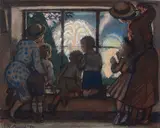 Edward Raymond Payne, Fireworks at Pinfarthings, Amberley, pastel