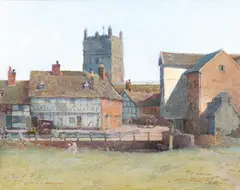 Ernest Albert Chadwick, Tewkesbury Abbey, watercolour