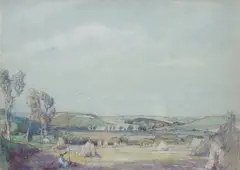 Lamorna Birch, Harvest Time, watercolour