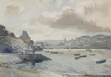 Charles Knight, Brixham Harbour, watercolour