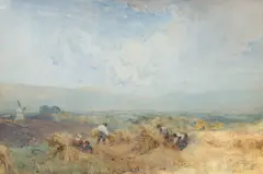 Robert Thorne Waite, Cornfield near Lewes, watercolour
