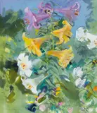Frank Joseph Archer, Study of Lilies, watercolour