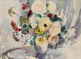 Marcella Claudia Heber Smith, Vase of Summer Flowers, watercolour