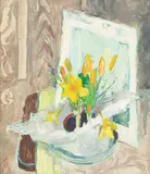 Margaret Thomas, Crocus Chrysanthus, oil on canvas board