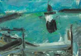 Arthur Neal, Watching the Ferry, oil pastel