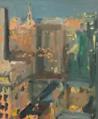 Arthur Neal, Lighting Up Time, Barbican, oil on board
