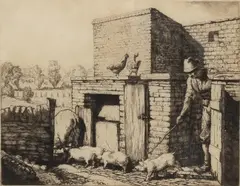 Charles Tunnicliffe, The Constitutional, etching