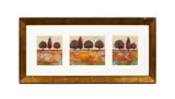 Kerry Darlington, Triptych Landscape with Trees, mixed media, each panel 28cm x 23cm