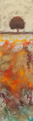 Kerry Darlington, Abstract Landscape with Tree, mixed media