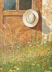 Chris Wild, Le Chapeau (The Straw Hat), oil on board