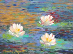 John Myatt, Giverny Reflections II, hand-embellished giclée print on canvas