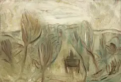 Arthur Berridge, Landscape with Cart and Lane, oil on canvas