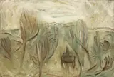 Arthur Berridge, Landscape with Cart and Lane, oil on canvas