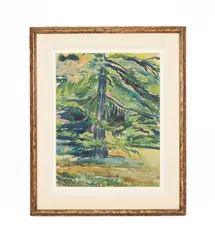 Jacob Epstein, Epping Forest, gouache and watercolour on paper