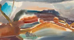 Ivo n Hitchens, Windy Countryside, oil on canvas