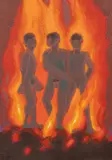 John Newberry, Burning Fiery Furnace, oil on board