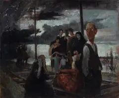 John Copnall, The Going Away, oil on canvas laid on board