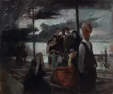 John Copnall, The Going Away, oil on canvas laid on board
