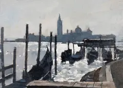 Ken Howard, San Giorgio, Midday Light, oil on board