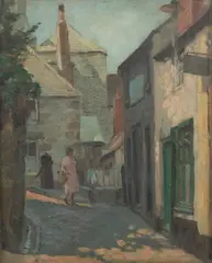 Nell Marion Tenison, Back Street, Old St Ives, oil on board