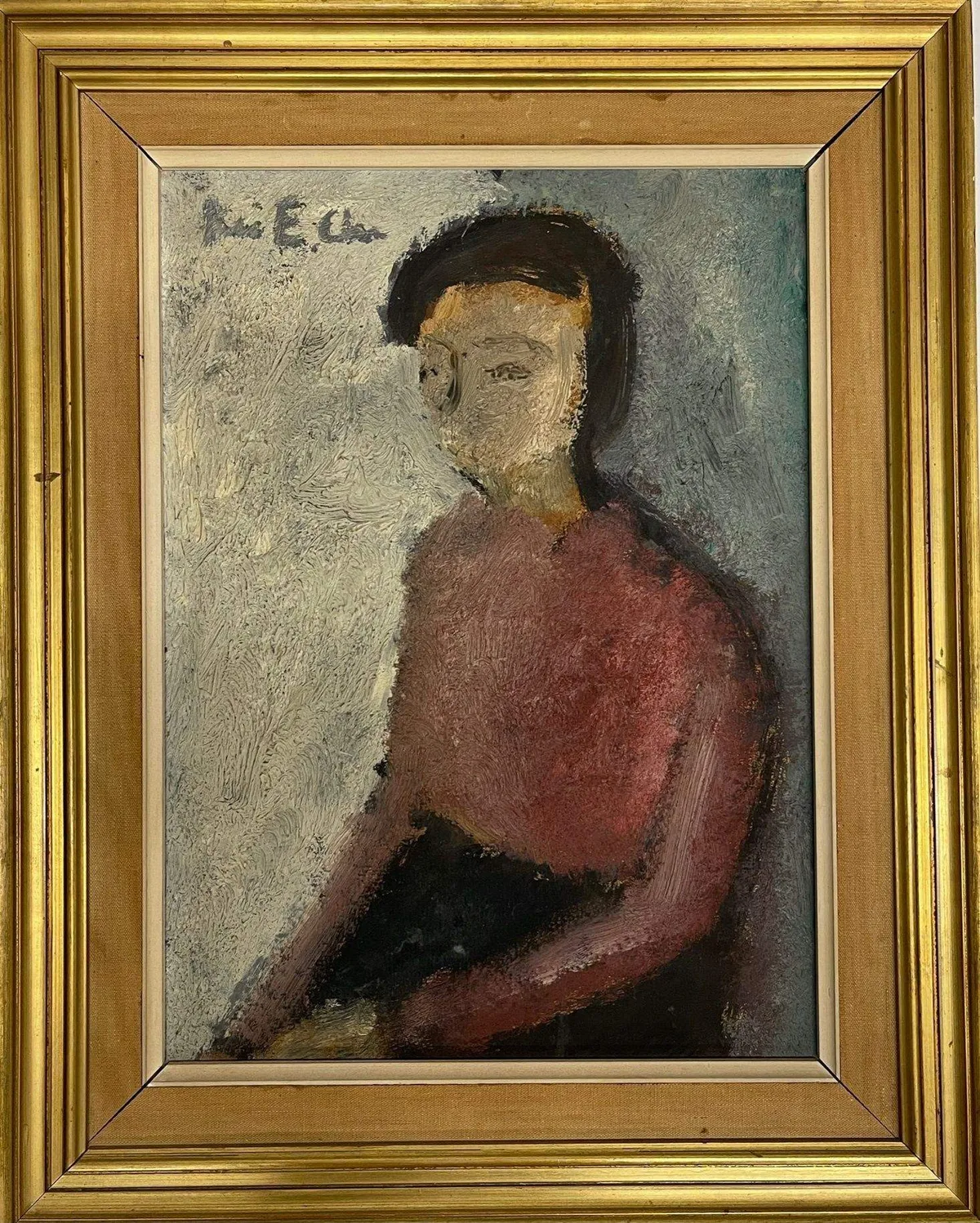 ​Kai E. Christiansen, Portrait of a Woman, Oil on masonite