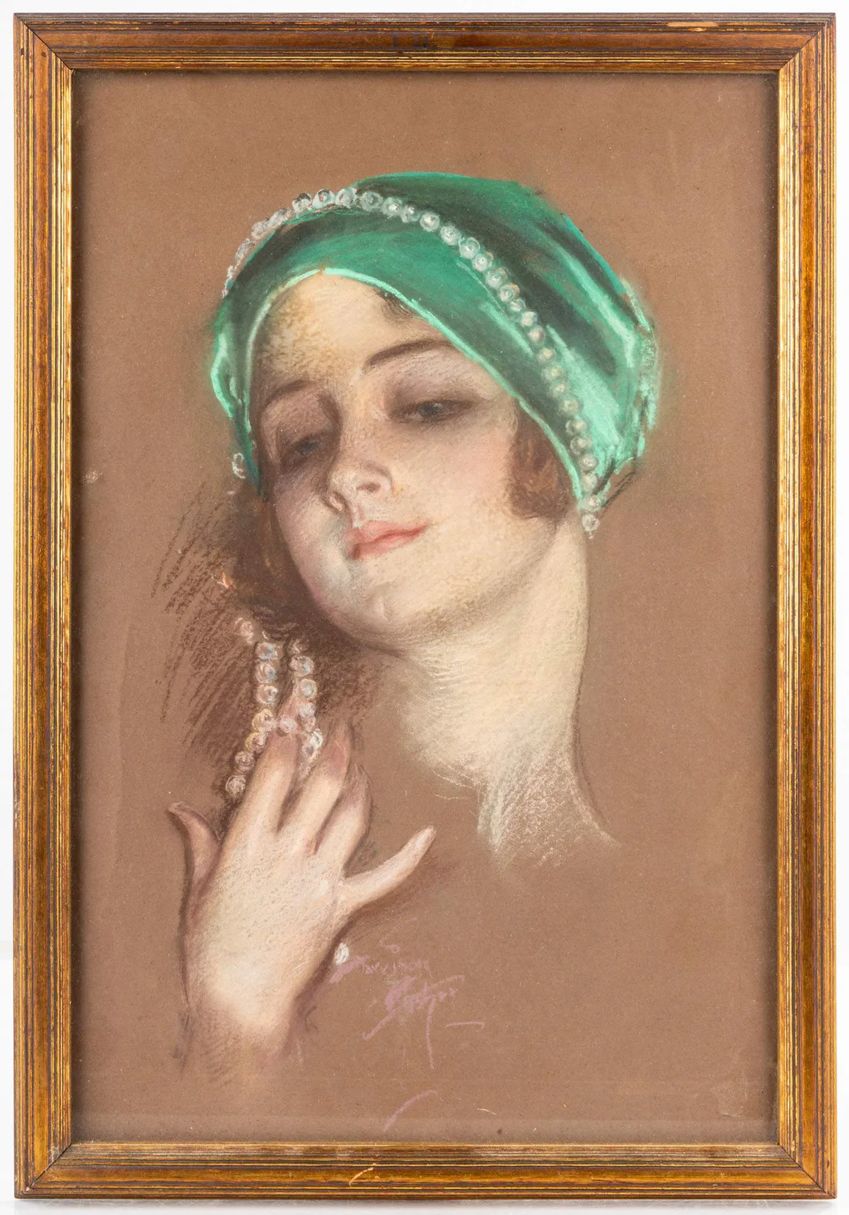 Fisher Girl by Harrison Fisher, Pastel on paper, sold May 2024