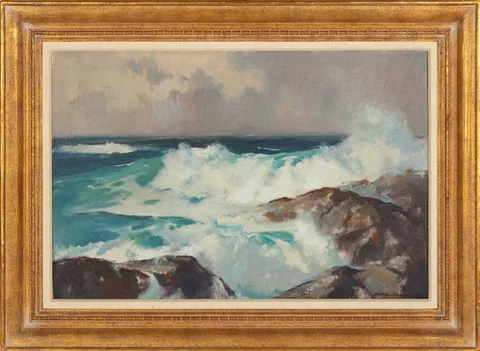 Harry Russell Ballinger, Surf at Andrew's Point, Oil on canvas